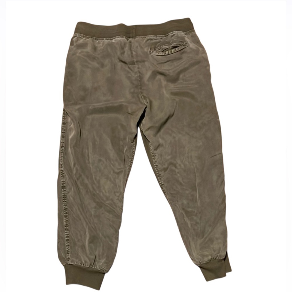 Aerie Womens Large Ribbed Woven Jogger Track Pants Green Lyocell Comfy EUC - Picture 3 of 7